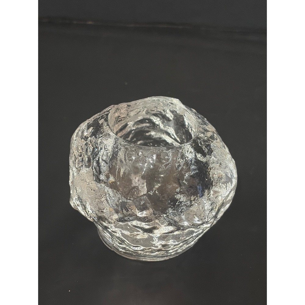 Kosta Boda Snowball Clear Crystal Ice Glass Votive Candle Holder Ann Wolff
3"